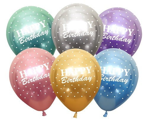 Buy Kalisan 12" Mirror Happy Birthday All Around Assorted Color Latex Balloons (25 count) for only $14.99 by Kalisan