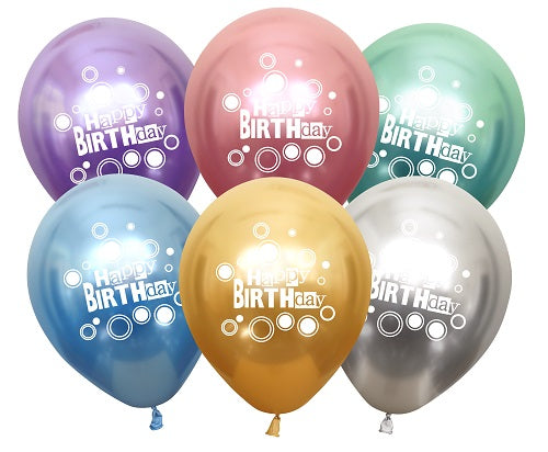 Buy Kalisan 12" Mirror Happy Birthday All Around Assorted Color Latex Balloons (25 count) for only $14.99 by Kalisan