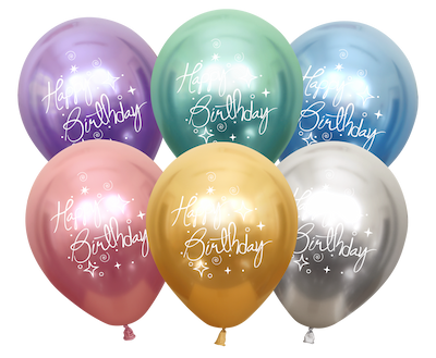 Buy Kalisan 12" Mirror Happy Birthday Assorted Color Latex Balloons (25 count) for only $14.99 by Kalisan