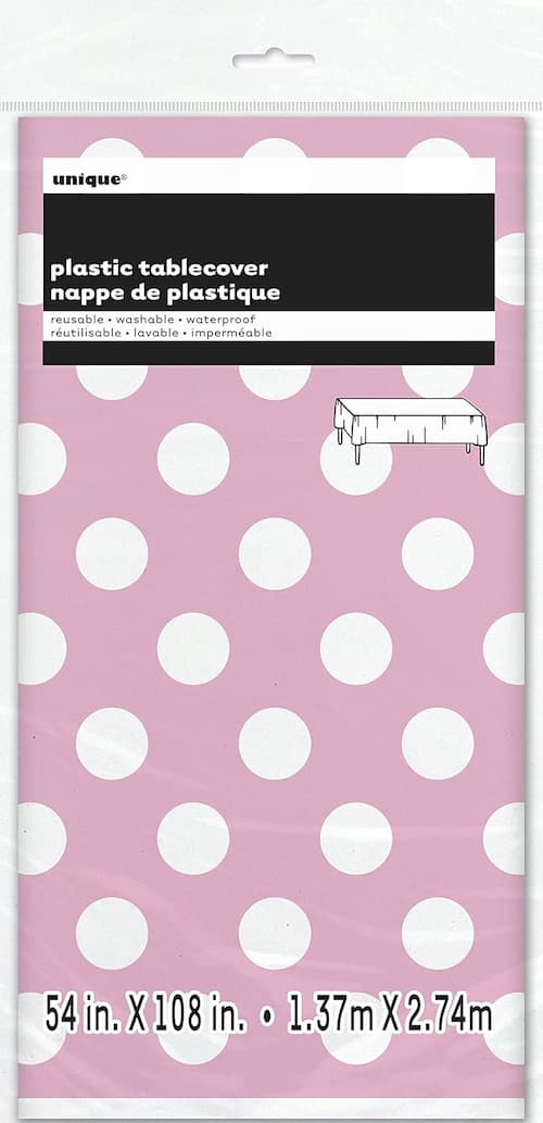 Buy Lovely Pink Dots Rectangular Plastic Table Cover  54" x 108" for only $5.99 by Unique