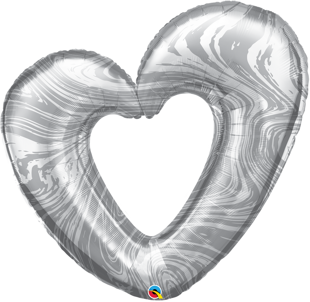 Buy Marble Silver Open Heart 42inch Foil Balloon for only $9.49 byAnagram