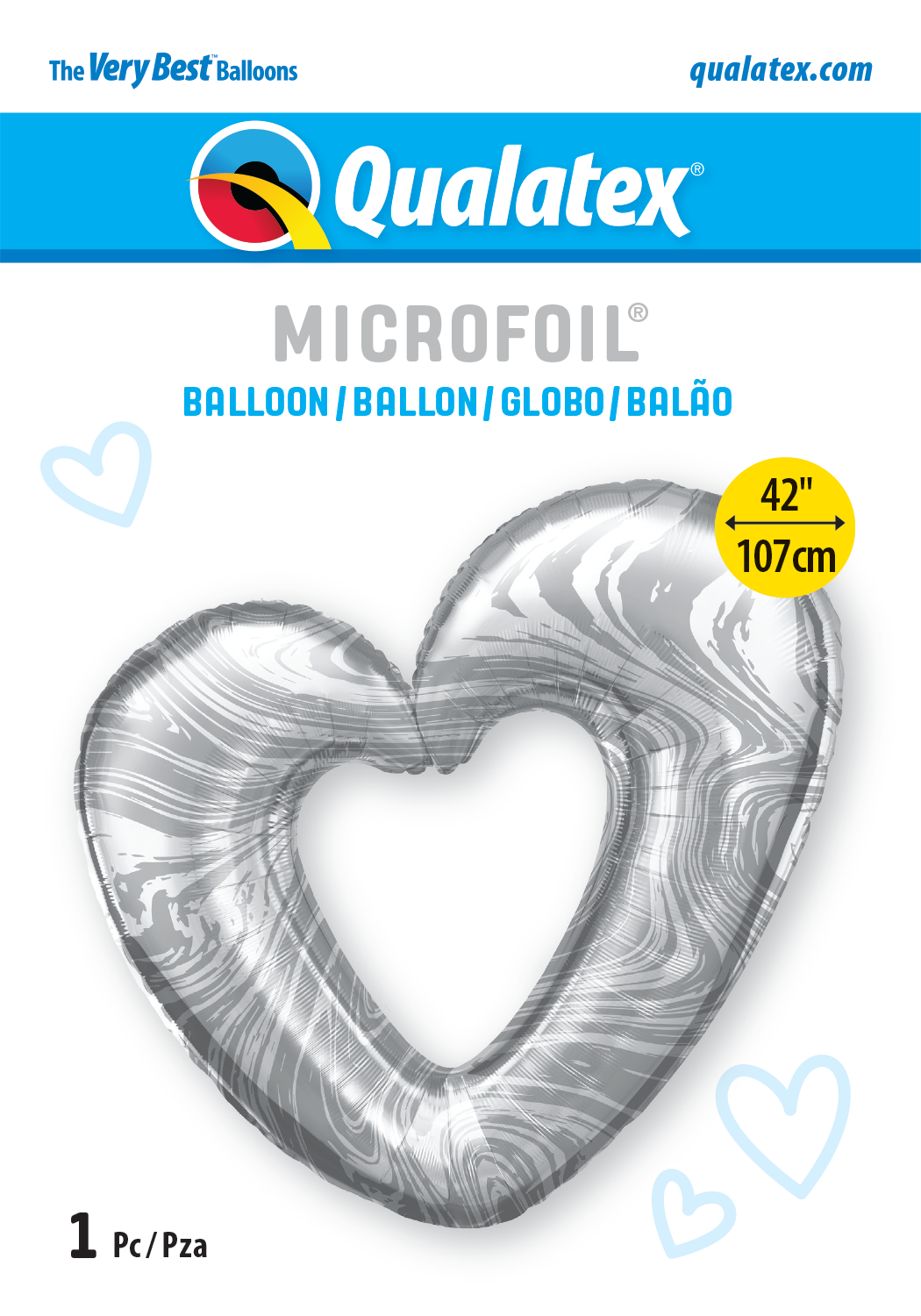 Buy Marble Silver Open Heart 42inch Foil Balloon for only $9.49 byAnagram