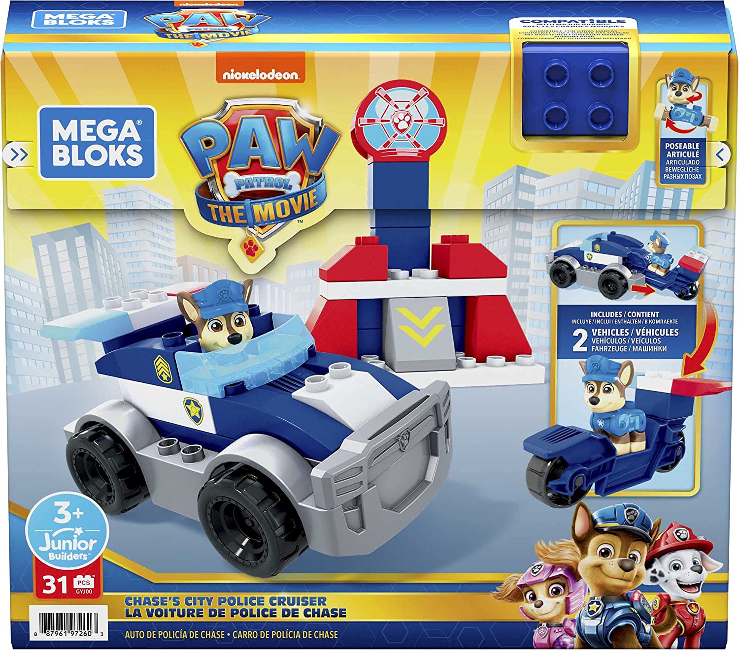 Buy MEGA BLOKS PAW Patrol Toy Blocks Chase's City Police Cruiser with 1 Figure (31 Pieces) for only $14.99 by[product_brand]