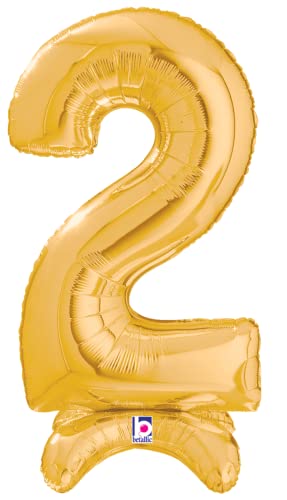 Buy MEGALoons Standup Number Two 25" Gold Foil Shape Balloon | One Pack (Number Two) for only $9.99 by Betallic