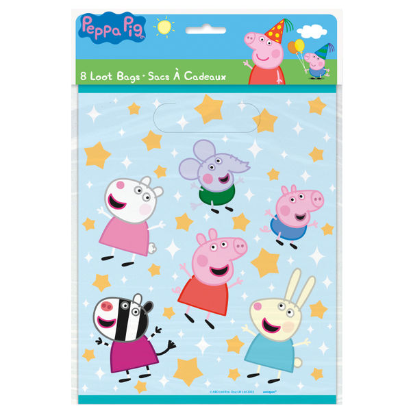 Peppa Pig Plastic Loot Bags (8 count)