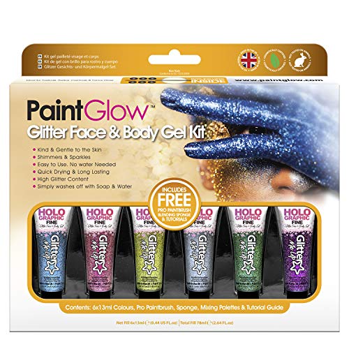 Buy Paint Glow Glitter Face And Body Gel Kit Make Up  Festival Shimmer  for only $12.99 by[product_brand]