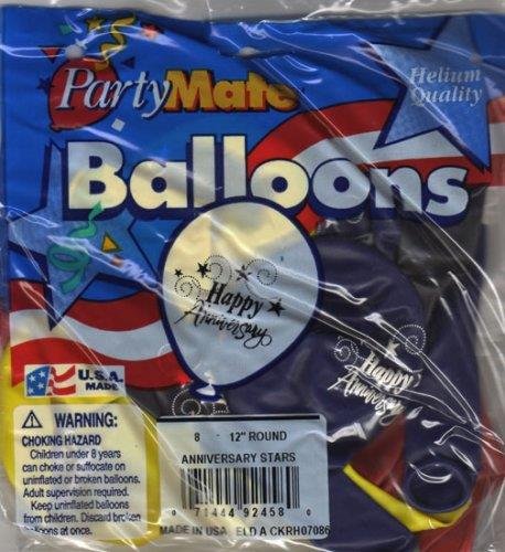 Buy PartyMate Balloons Happy Anniversary Helium Quality Parties Celebrations 8 Ct for only $3.79 byPartyMate