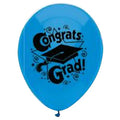 Buy PartyMate Congrats Grad Printed 12-Inch Latex Balloons, 8-Count, Bright Blue  for only $2.84 byPartyMate