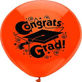 Buy PartyMate Congrats Grad Printed 12-Inch Latex Balloons, 8-Count, Bright Orange for only $2.84 byPartyMate