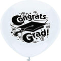 Buy PartyMate Congrats Grad Printed 12-Inch Latex Balloons, 8-Count, Bright White for only $2.84 byPartyMate