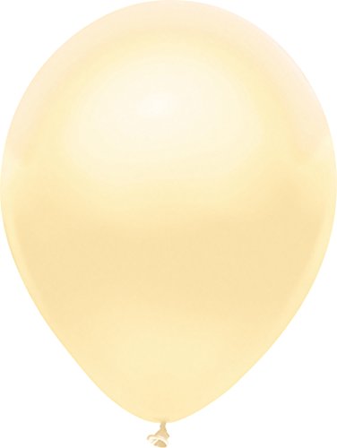 Buy PartyMate Metallic 12-Inch Latex Balloons, 10-Count, Silk Ivory for only $8.54 byPartyMate