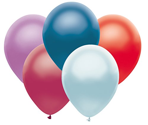 Buy PartyMate  Metallic 12-Inch Latex Balloons, 100-Count, Satin Assortment,Assorted Metallic Satin Colors for only $17.09 byPartyMate