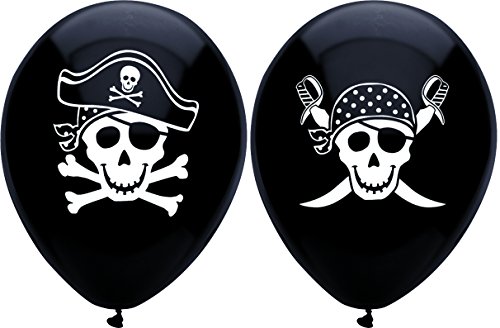 Buy PartyMate Pirate Printed Latex Balloons, 12-Inch Round, 8-Count, Pitch Black, 8 CT for only $3.79 byPartyMate