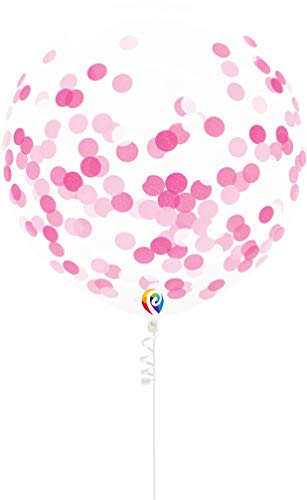 Buy  PartyMate Pre-Filled Confetti Balloons with Curling Ribbon, 17-Inch, Pink for only $7.59 byPartyMate