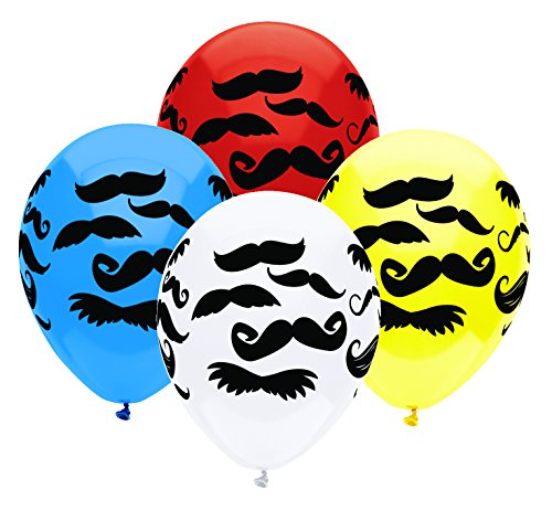 Buy PartyMate Printed Latex Balloons, 12-Inch Round 6-Count, Mustache Wrap for only $3.79 byPartyMate