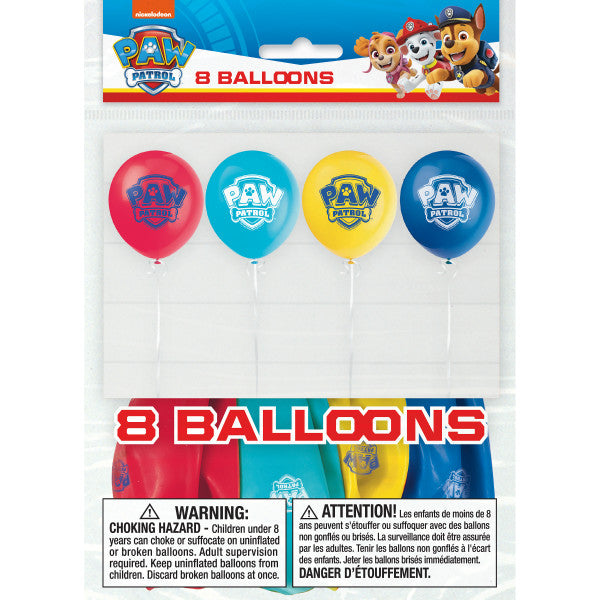 Buy Paw Patrol 12" Assorted Color Latex Balloons (8count) for only $6.59 by Unique