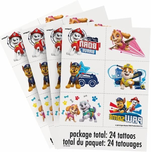 Buy Paw Patrol Temporary Tattoos Sheets (4 sheets) for only $3.69 by Unique