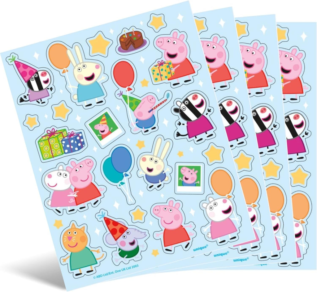 Buy Peppa Pig Plastic Sticker Sheets (4 sheets) for only $1.99 by Unique