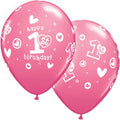 Buy Qualatex 11" Birthday Circle Hearts Girl (6ct) for only $4.99 by Qualatex Balloons