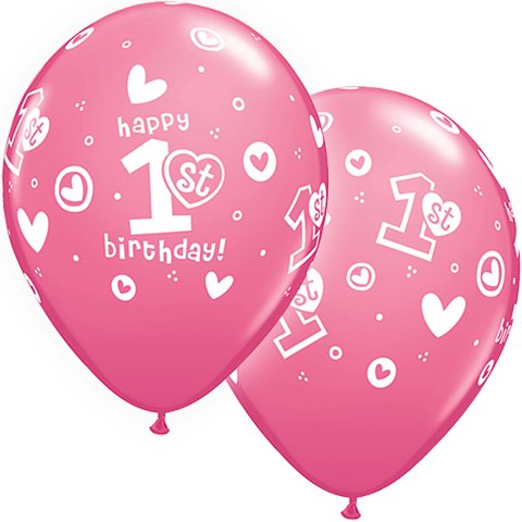 Buy Qualatex 11" Birthday Circle Hearts Girl (6ct) for only $4.99 by Qualatex Balloons