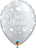 Buy Qualatex 11"  Just Married Hearts Latex Balloon (6 count) for only $4.99 by Qualatex Balloons