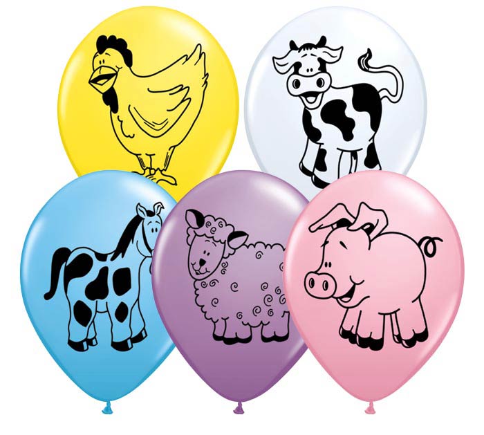 Buy Qualatex 5" Farm Animal Faces Assorted Balloons 100ct for only $24.99 byQualatex Balloons