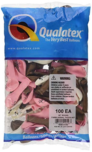 Buy Qualatex 5" Farm Animal Faces Assorted Balloons 100ct for only $24.99 byQualatex Balloons