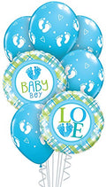 Buy Qualatex Box 7-Piece Balloon Bouquet, Baby Boy Foot Prints, Multisize for only $8.77 byPartyMate