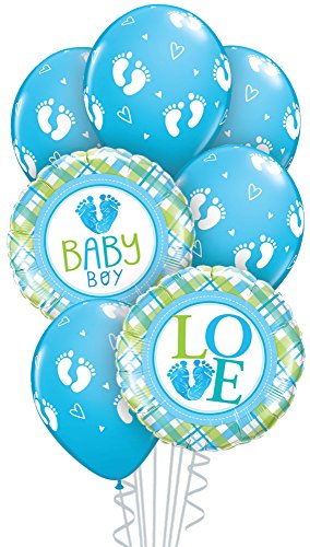 Buy Qualatex Box 7-Piece Balloon Bouquet, Baby Boy Foot Prints, Multisize for only $8.77 byPartyMate