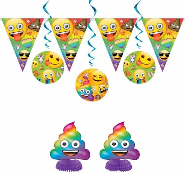 Buy Rainbow Fun Emoji Party Decorating Kit, 7pc for only $7.99 by Unique
