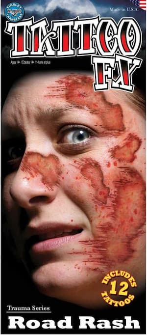 Buy Road Rash – Trauma FX Tattoos for only $9.99 by Tinsley Transfers