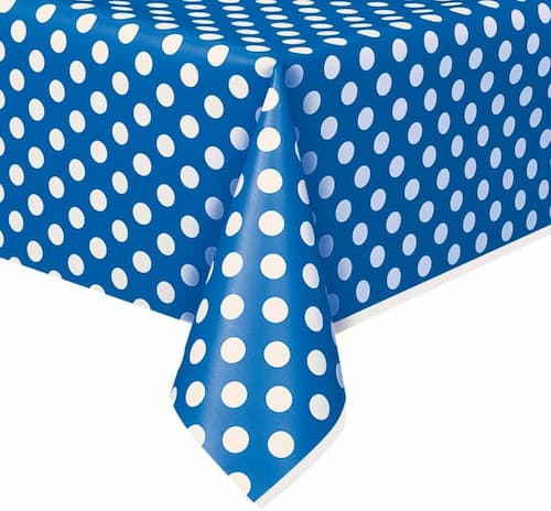 Buy Royal Blue Dots Rectangular Plastic Table Cover for only $4.79 by Unique