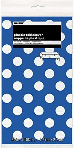 Buy Royal Blue Dots Rectangular Plastic Table Cover for only $4.79 by Unique