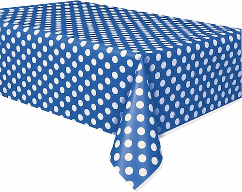 Buy Royal Blue Dots Rectangular Plastic Table Cover for only $4.79 by Unique