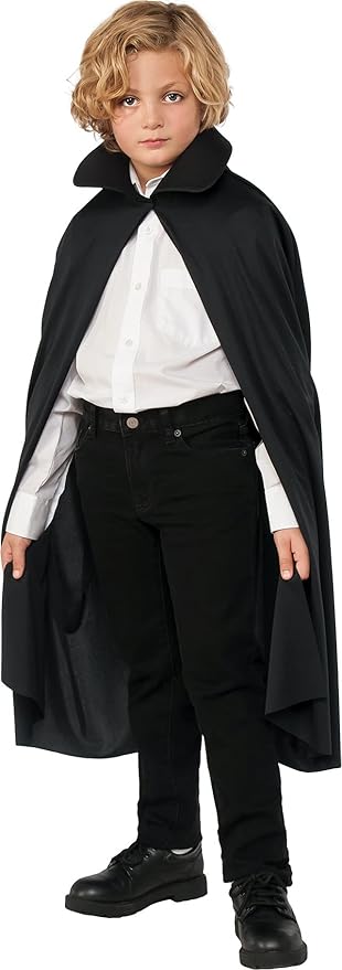 Buy Rubies Costume Child's 36" Cape with Collar, Black, One Size for only $12.99 by Rubies