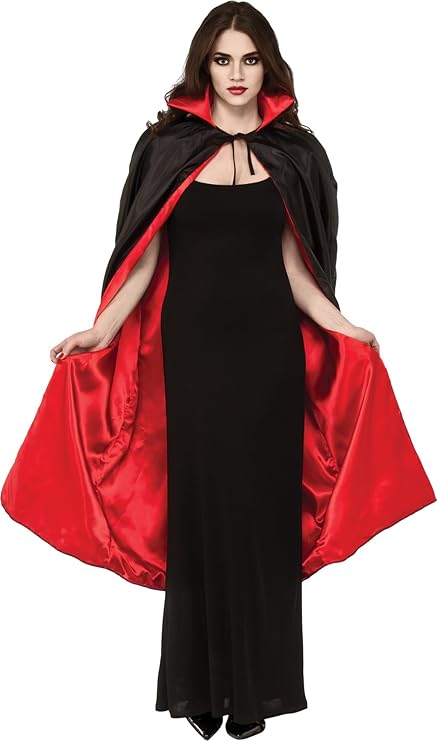 Buy Rubies Costume Co. Women's 48" Lined Satin Cape, Black/red for only $14.99 by Rubies