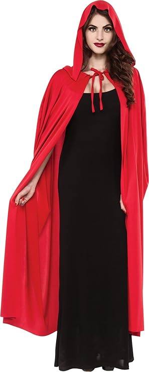 Buy Rubie's Costume CO. Women's Full Length Hooded Cape, Red, One Size for only $14.99 by Rubies
