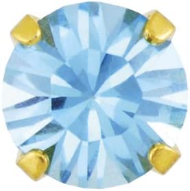 Buy Sensitive Gold Plated 5mm March Aquamarine Cartilage Earrings for only $8.26 by [product_brand]