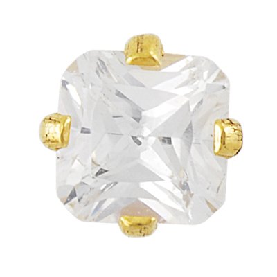 Buy Sensitive Gold Plated Tiffany 4 X 4 Cubic Zirconia Princess Cut Cartilage Earring Stud Hypoallergenic Surgical Steel Baby Earrings for Women for only $10.99 byStudex