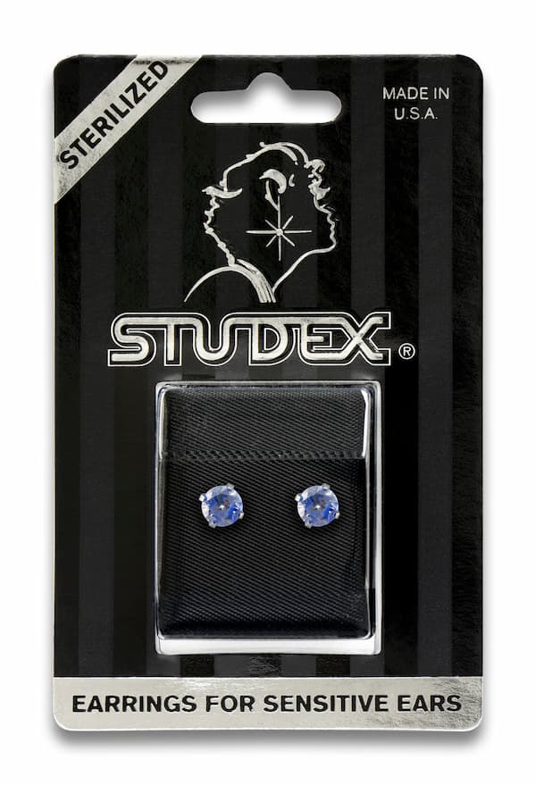 Buy Sensitive Sterilized Prong-Set Cubic Zirconia Fashion Studs - Neon Blue for only $14.99 by Studex