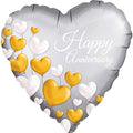 Buy Silver Anniversary Heart Satin Foil Balloon - 1 Pc for only $4.98 by Qualatex Balloons