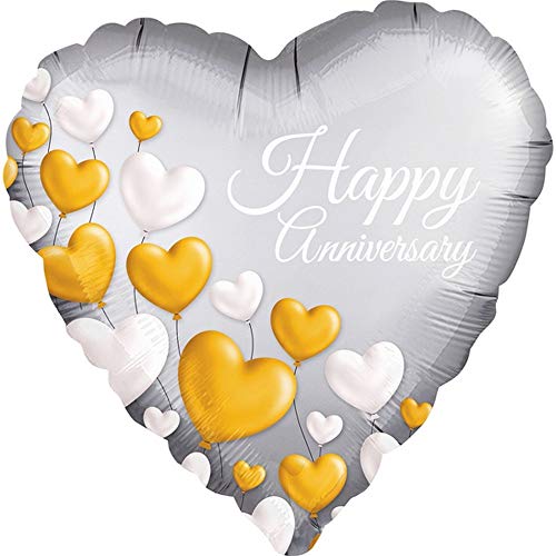 Buy Silver Anniversary Heart Satin Foil Balloon - 1 Pc for only $4.98 by Qualatex Balloons