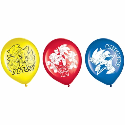 Buy Sonic 12" Assorted  Latex Balloons (6 count) for only $6.99 by Amscan