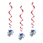 Buy Sonic the Hedgehog Hanging Swirl Decorations  3ct for only $4.09 by Unique