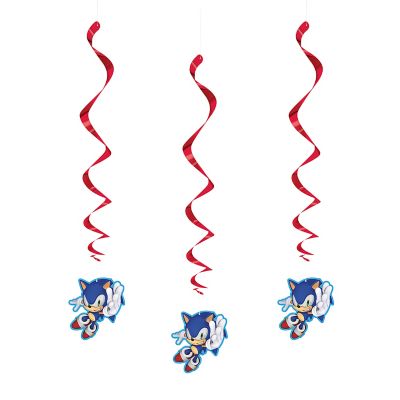 Buy Sonic the Hedgehog Hanging Swirl Decorations  3ct for only $4.09 by Unique