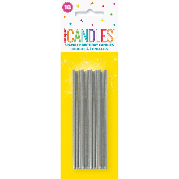 Buy Sparkle Birthday 7.75" Candles Silver 18ct for only $3.59 byUnique