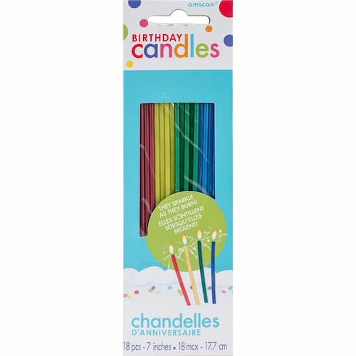 Buy Sparkling Thin Party Novelty Candles Assorted Colors (18 count) for only $2.99 by Amscan