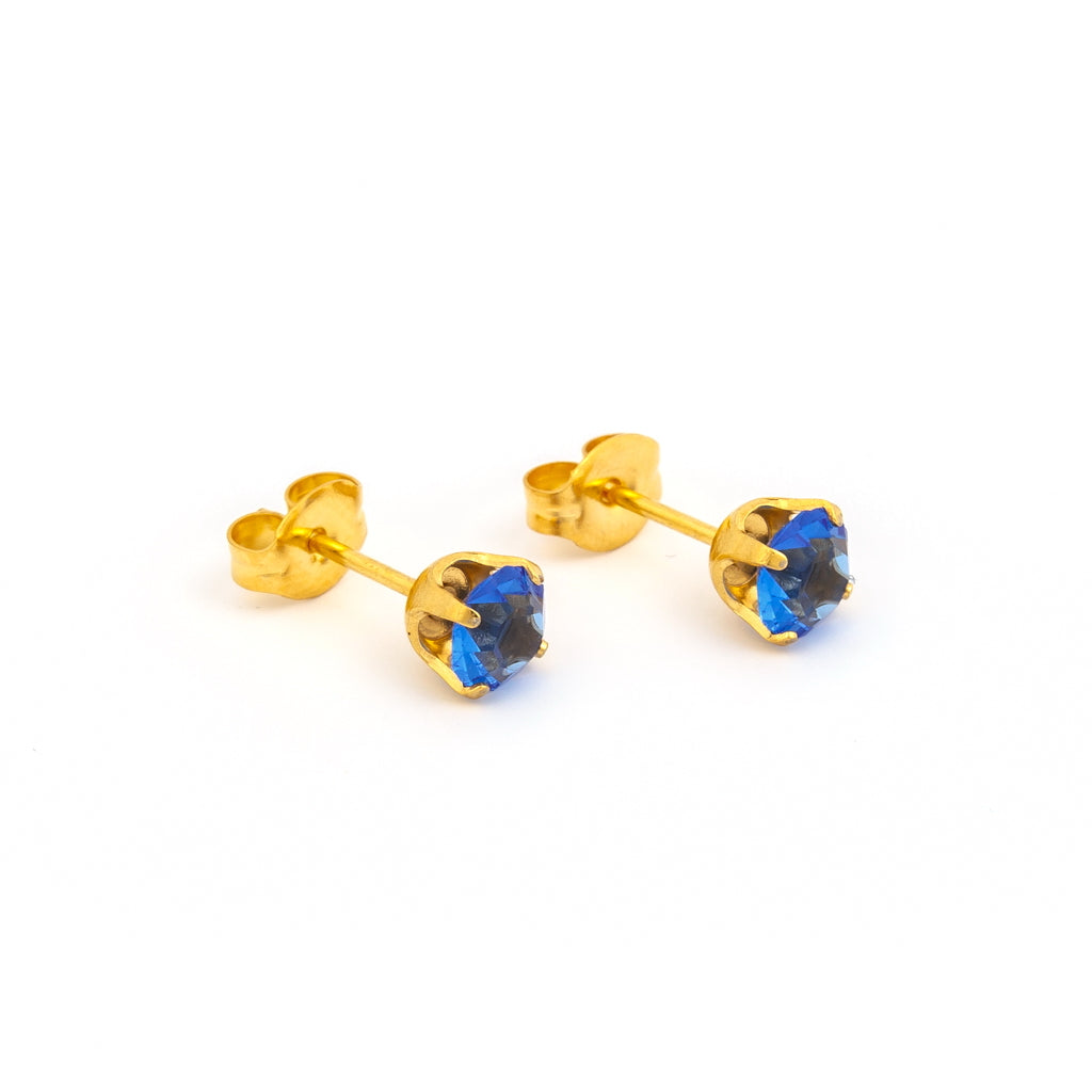 Buy Studex Birthstone Sensitive Gold Plated September Sapphire Stud Earrings 5mm for only $16.99 by Studex