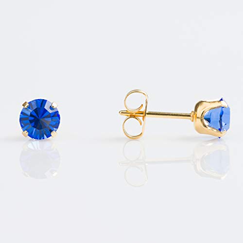 Buy Studex Birthstone Sensitive Gold Plated September Sapphire Stud Earrings 5mm for only $16.99 by Studex