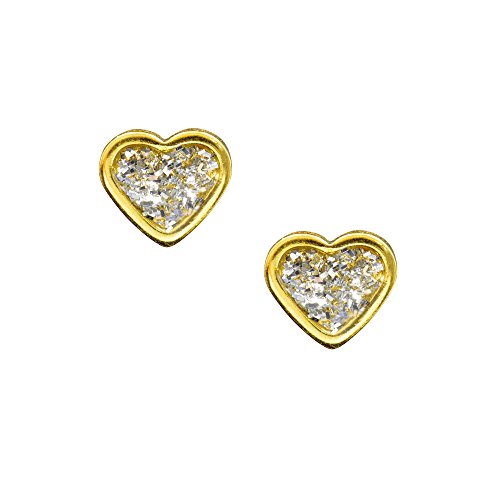 Buy Studex Sensitive 6mm Heart with Clear Glitter Centre Gold Plated Earrings for only $14.99 by Studex